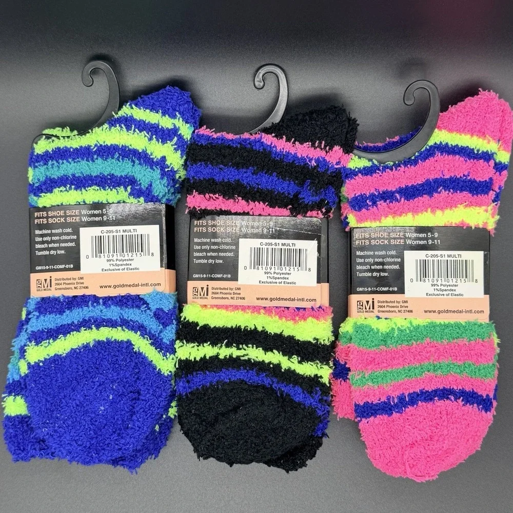 Comfy Womens 3 Pack Fuzzy Socks Fluffy Slipper ComfyCabin Soft Fleece Warm